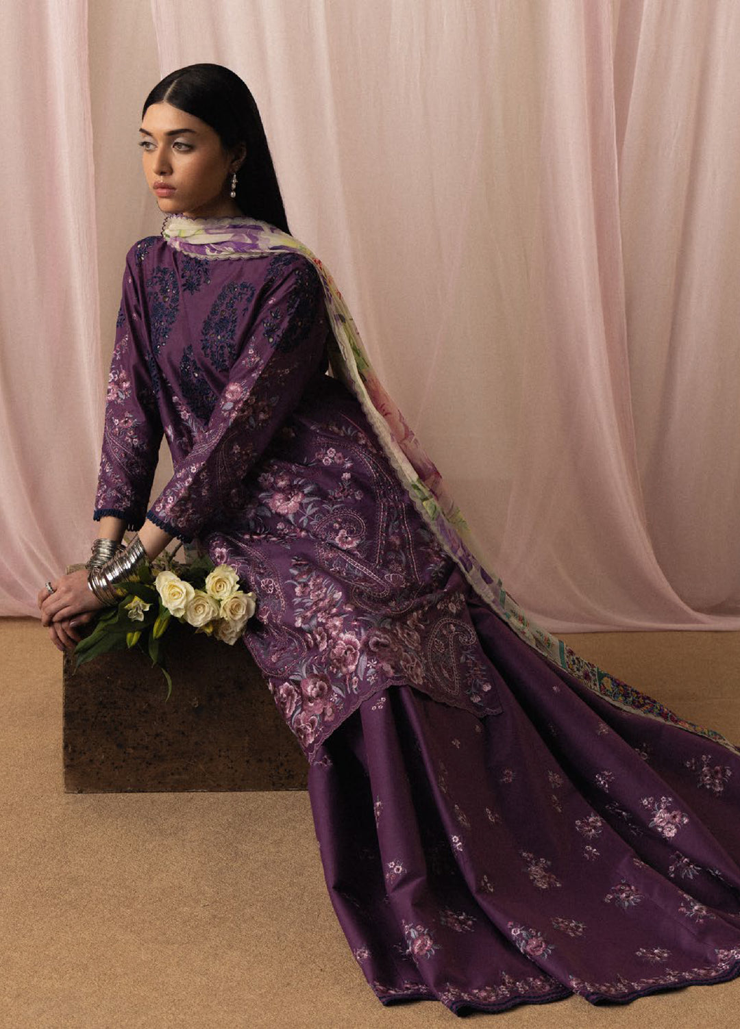 Satori by Zara Shahjahan Unstitched Embroidered Lawn 3 Piece Suit ZS26USL D-2 SUMIRE - Summer Collection