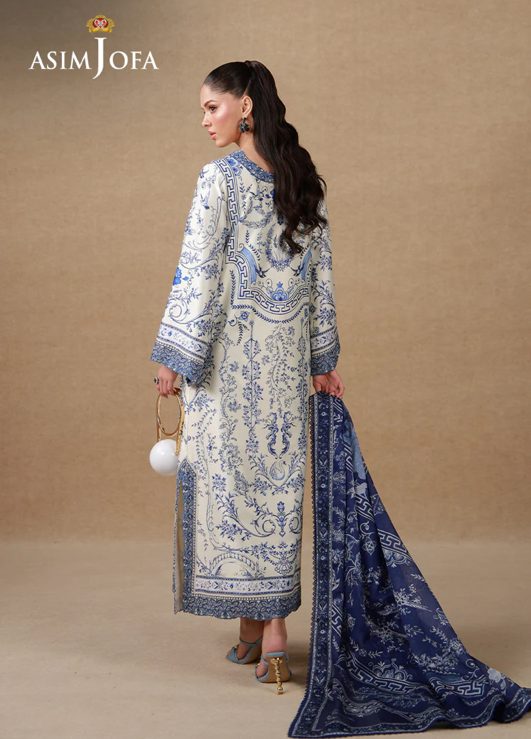 Asim Jofa Unstitched Printed Silk 3 Piece Suit AJ26UPS AJULSC-05 - Casual Collection