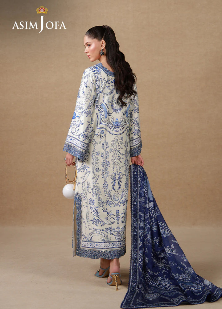 Asim Jofa Unstitched Printed Silk 3 Piece Suit AJ26UPS AJULSC-05 - Casual Collection