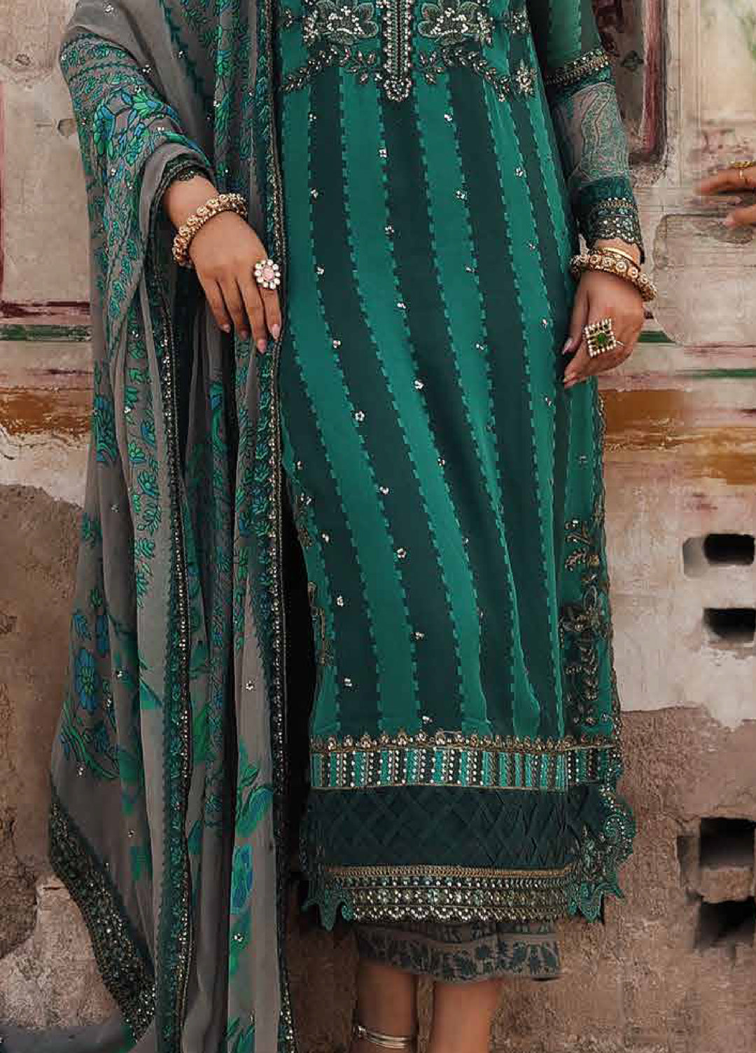 Vasal by Charizma Unstitched Luxury Chiffon Embroidered Suits 3 Piece CRZ25LC VSL25-40 - Festive Collection