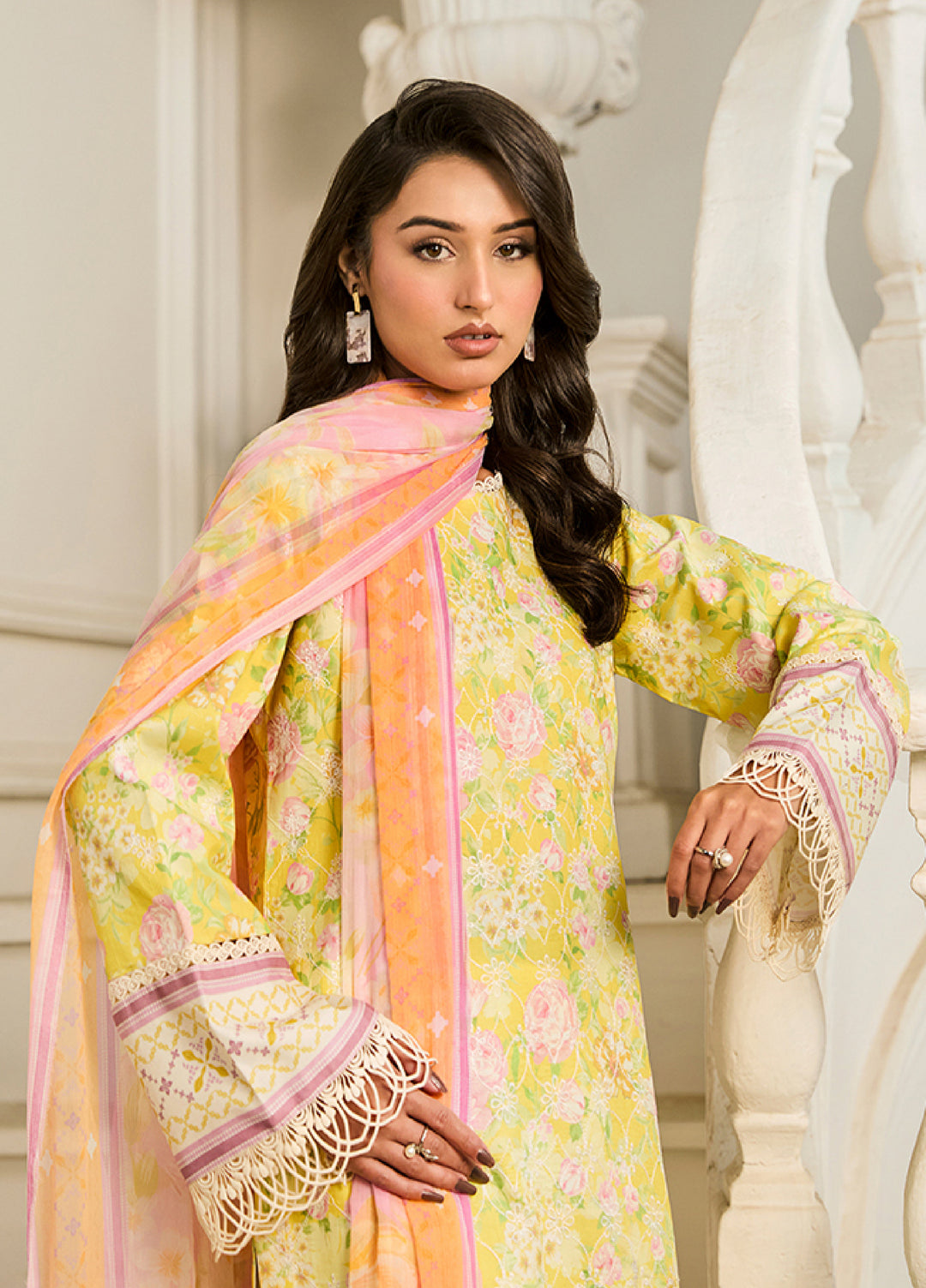Raha Summer Prints by RajBari Unstitched Printed Lawn 3 Piece Suit RB26URVI D-1 - Summer Collection