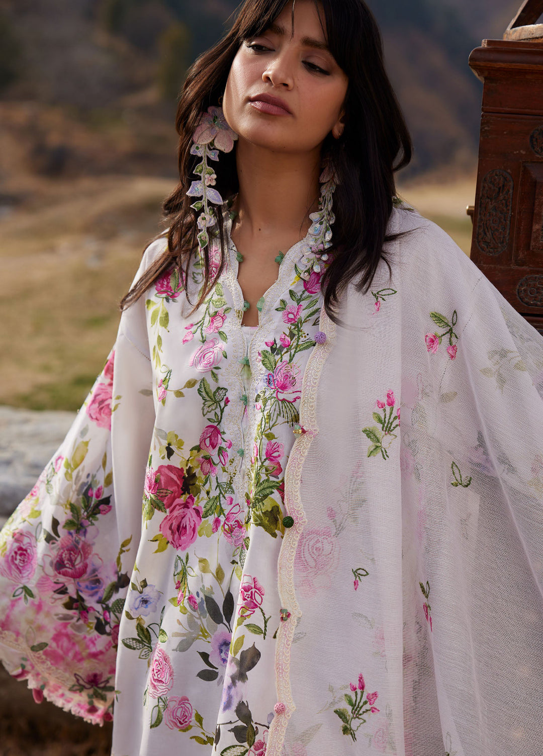 Meili by Zaha Unstitched Embroidered Lawn 3 Piece Suit ZK26UML ZL26-11A - Festive Collection