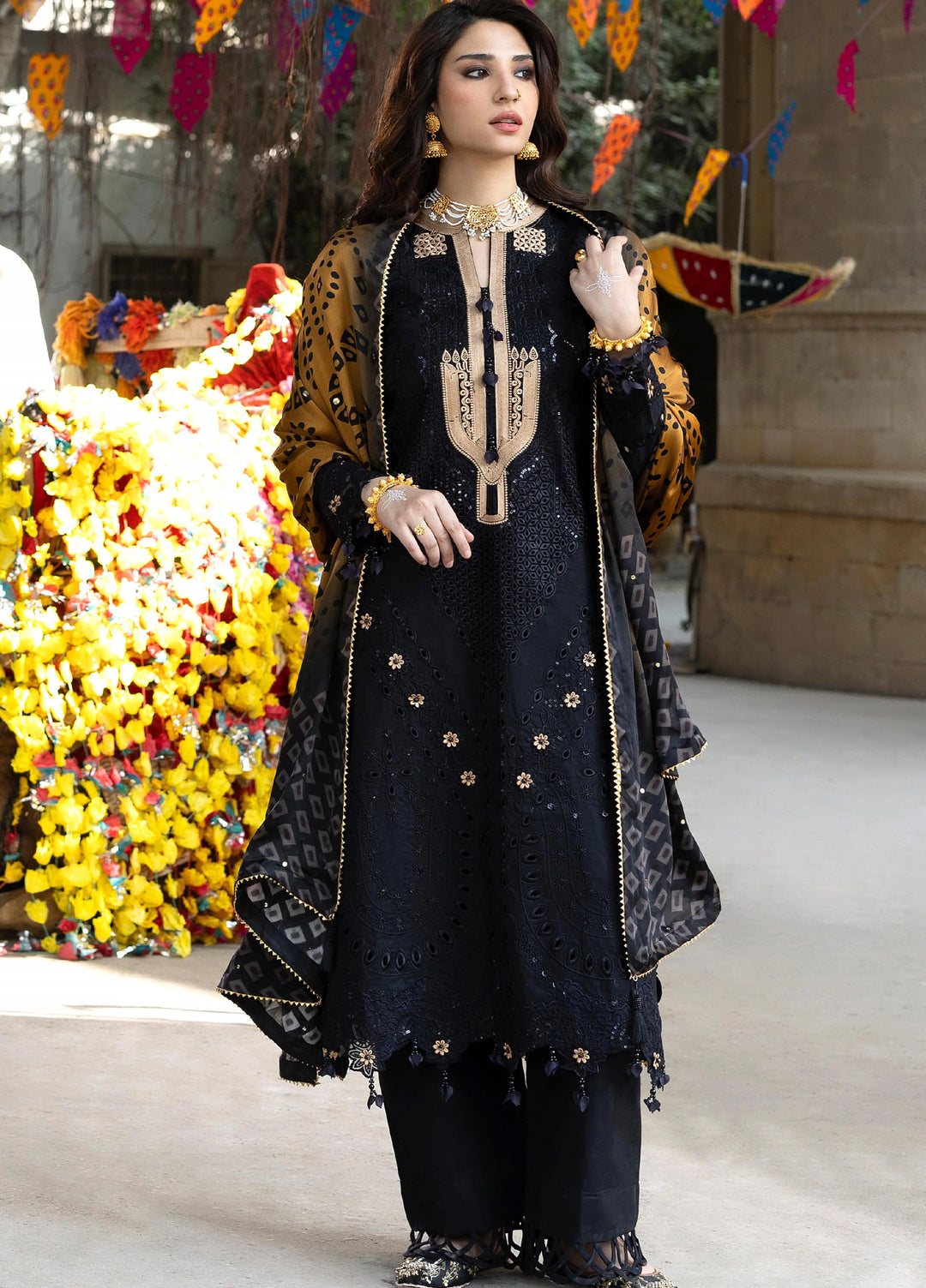 Bandhani by Al Zohaib Unstitched Embroidered Premium Lawn 3 Piece Suit AZ26UB D-6 - Summer Collection