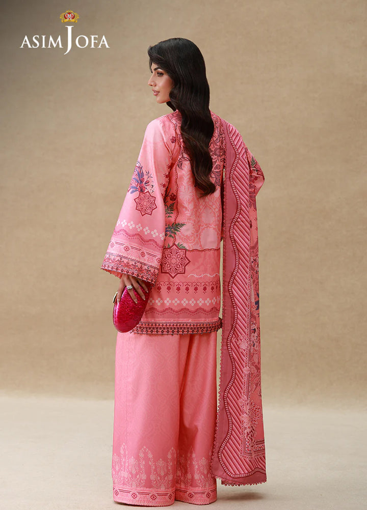 Asim Jofa Unstitched Printed Silk 3 Piece Suit AJ26UPS AJULSC-09 - Casual Collection