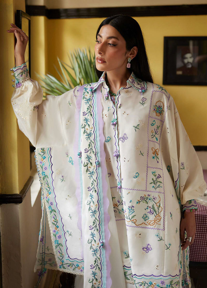 Wild Flower by Zaha Unstitched Embroidered Lawn 3 Piece Suit ZK26UWL ZF26-07 Ghost Orchid Whispers - Festive Collection