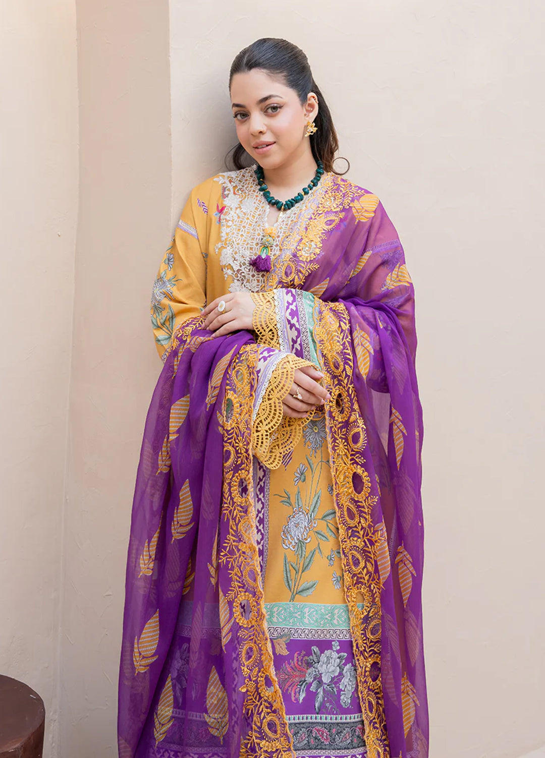 Summer in Bloom By Roheenaz Unstitched Printed Lawn 3 Piece Suit RN26USBL 35A Camellia Charm - Festive Collection