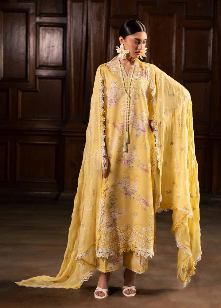 Maya by Nureh Unstitched Embroidered Luxury Lawn 3 Piece Suit NU26ULM NS-168 - Summer Collection