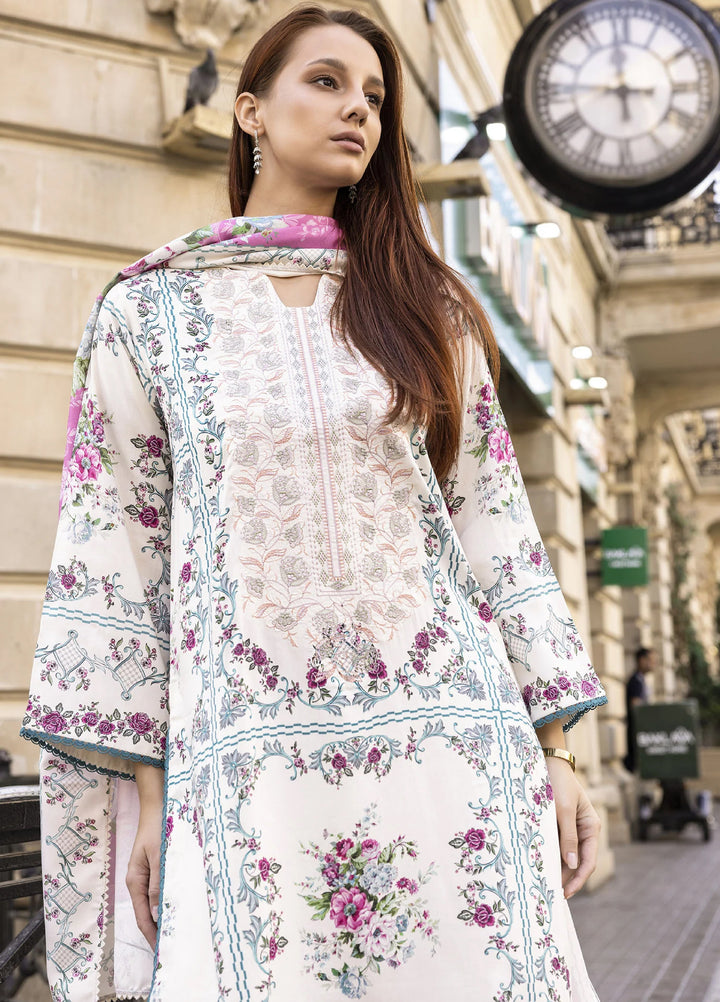 Meerak Women Pret Premium Embroidered Linen 3 Piece Olivia - Winter Collection