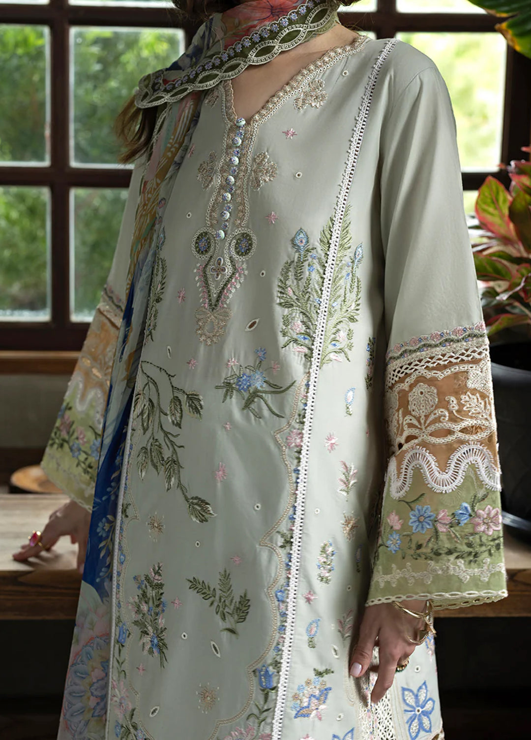 Mon Tresor by Esmel Unstitched Embroidered Luxury Lawn 3 Piece Suit EML26UMT D8-Perla - Summer Collection