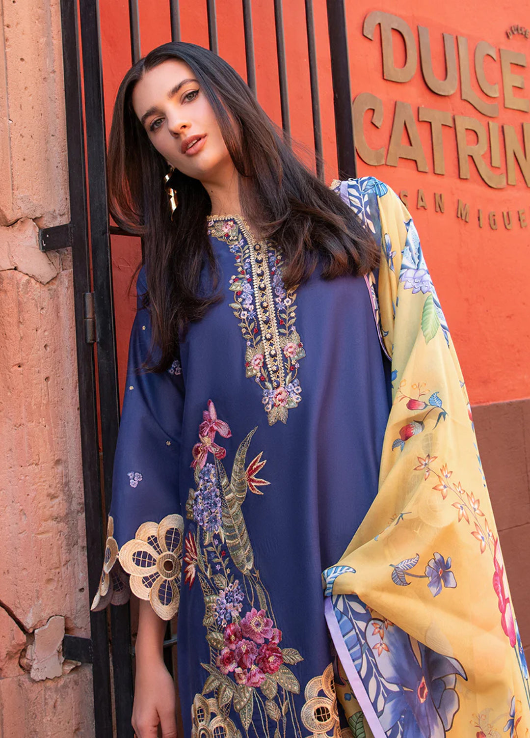 Hemline Odyssey by Mushq Unstitched Embroidered Lawn 3 Piece Suit MU26UHO HUNSS250402 INES - Summer Collection