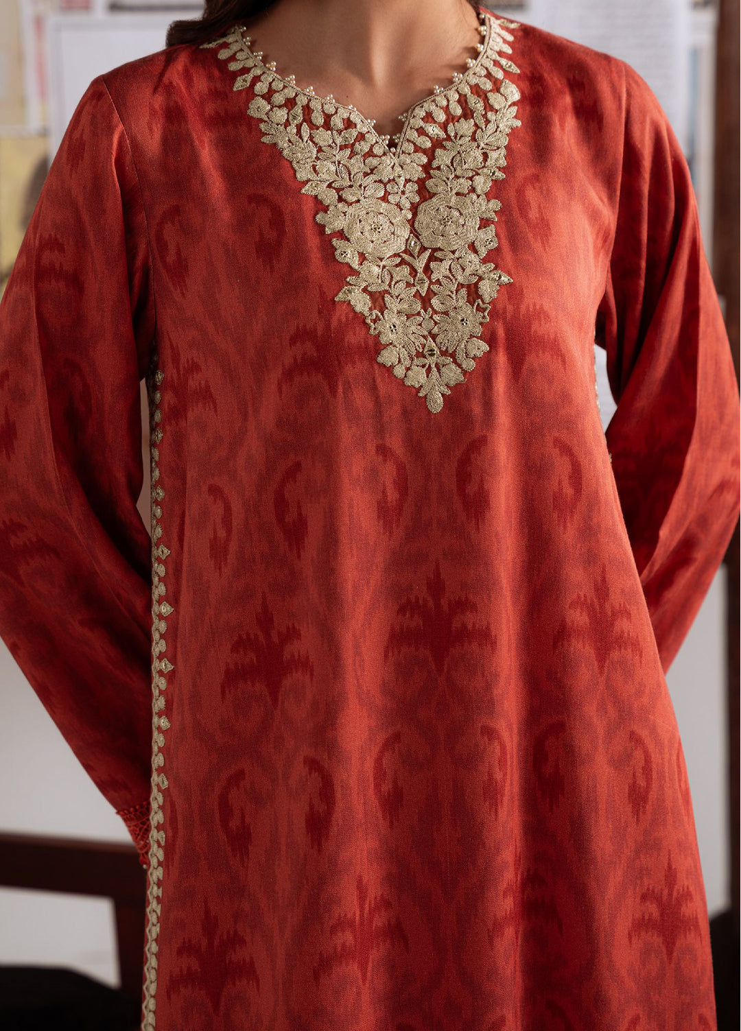 Cross Stitch Unstitched RTS Marina Embroidered Suits 3 Piece CS25MW D-08 Rustic Aura - Winter Collection