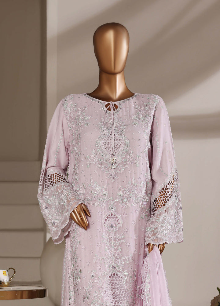 Fasane by HZ Textiles RTW Embroidered Chiffon 3 Piece Suit HZ26UCF HZK-236 Lavndr - Festive Collection