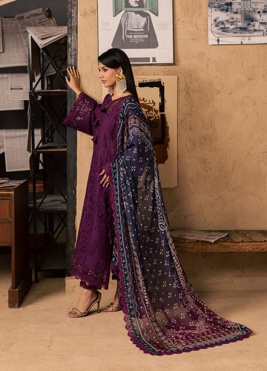 Bazar by Nureh Unstitched Embroidered Chikankari Lawn 3 Piece Suit NU26UBL NE-240 - Festive Collection