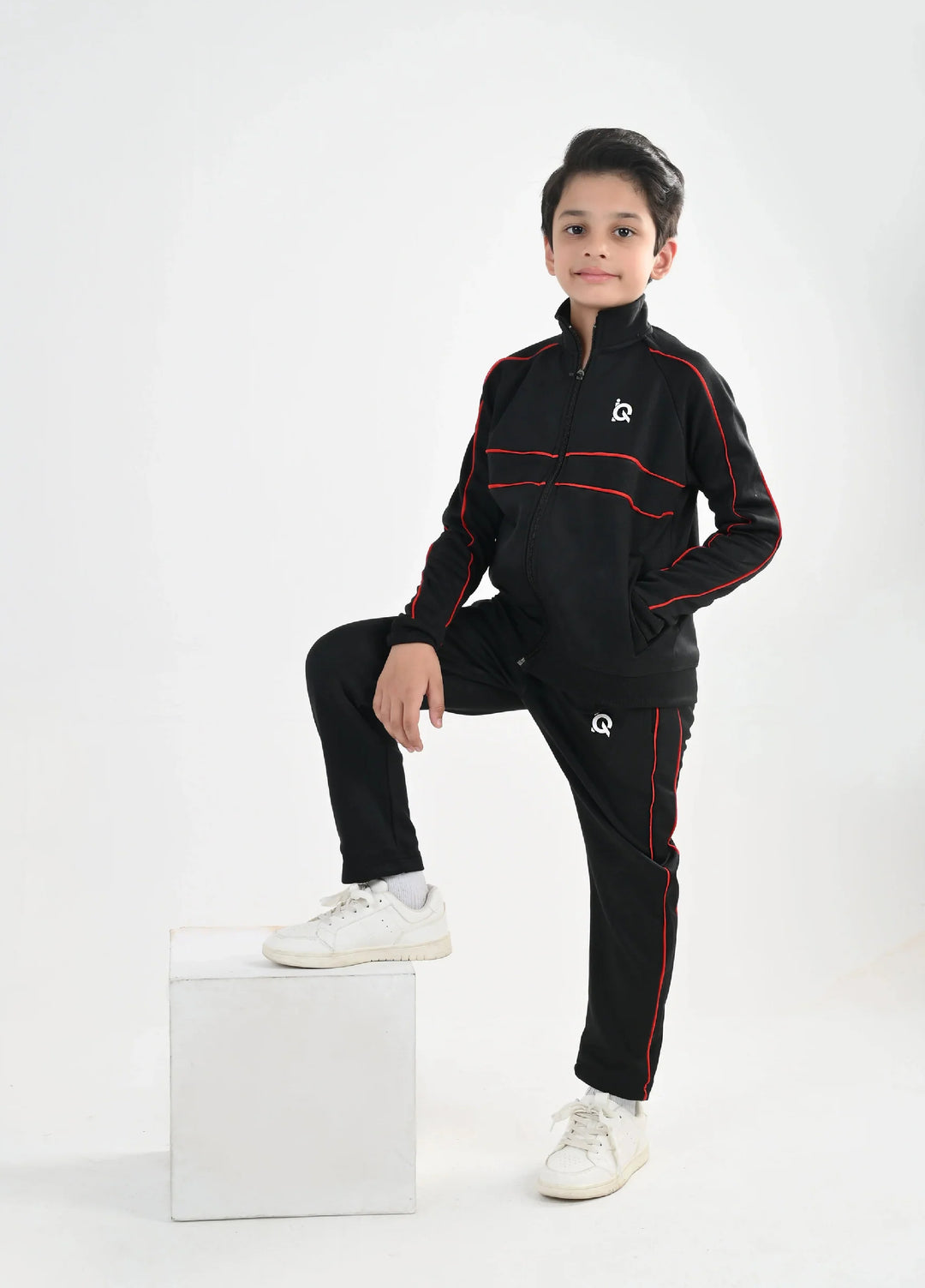 IQ Exclusive Kids Track Suit Fleece 2 PieceBlack Horizon Speed Tracksuit-Unisex Kids - Winter Collection