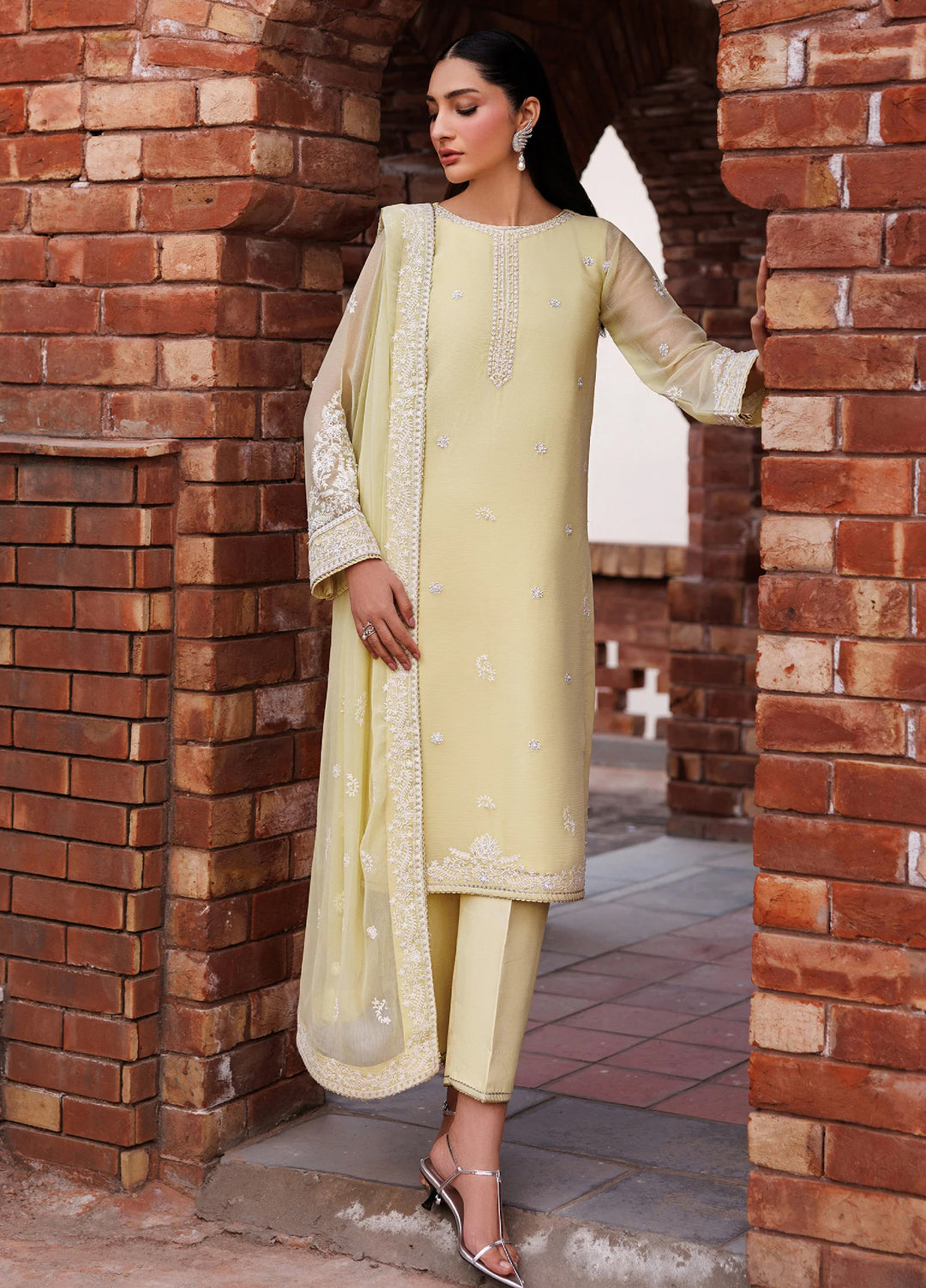 Nourah by Zarif Unstitched Embroidered Chiffon 3 Piece Suit ZR26UCN Nourah ZF/ZQH/ZARD 07 - Festive Collection