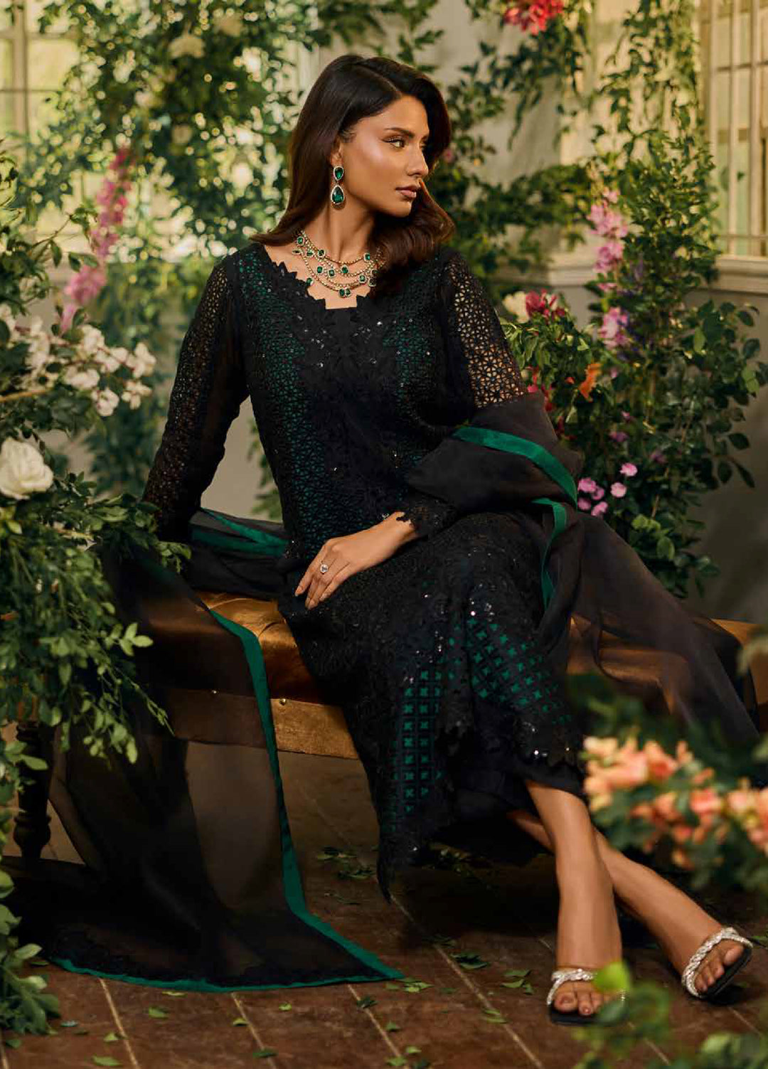 Celine by Charizma Unstitched Embroidered Chiffon 4 Piece Suit CHR26UC Celine CCE6-03 - Festive Collection