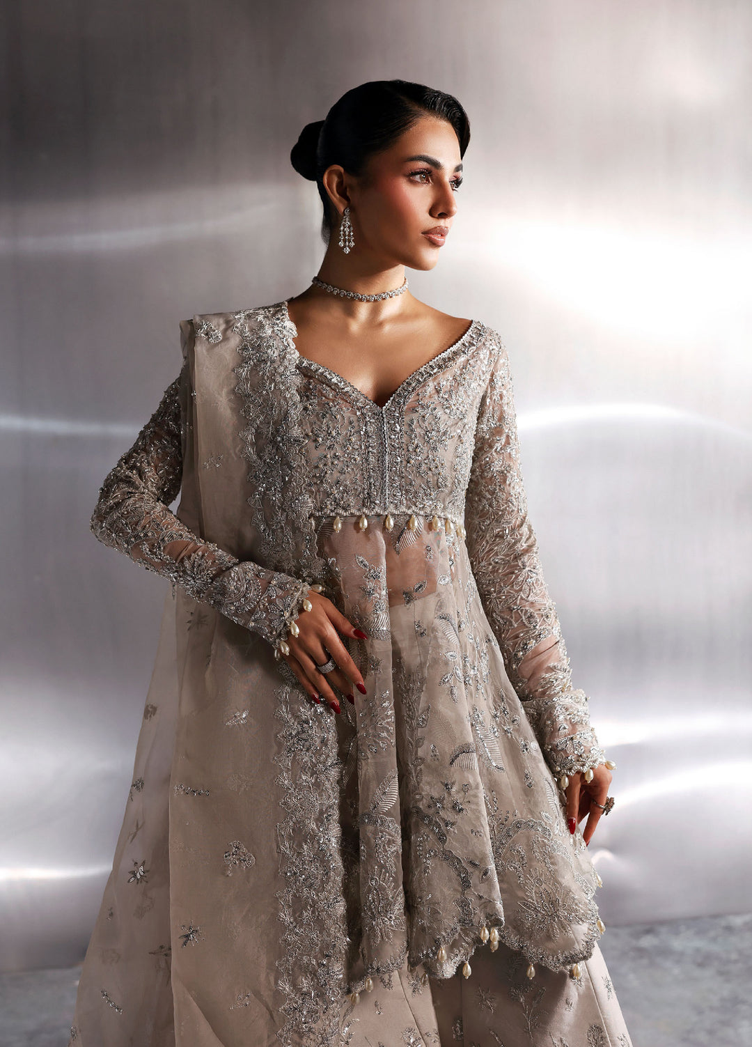 Seraphine by Zarposh Unstitched Embroidered Organza 3 Piece Suit Novelle - Wedding Collection