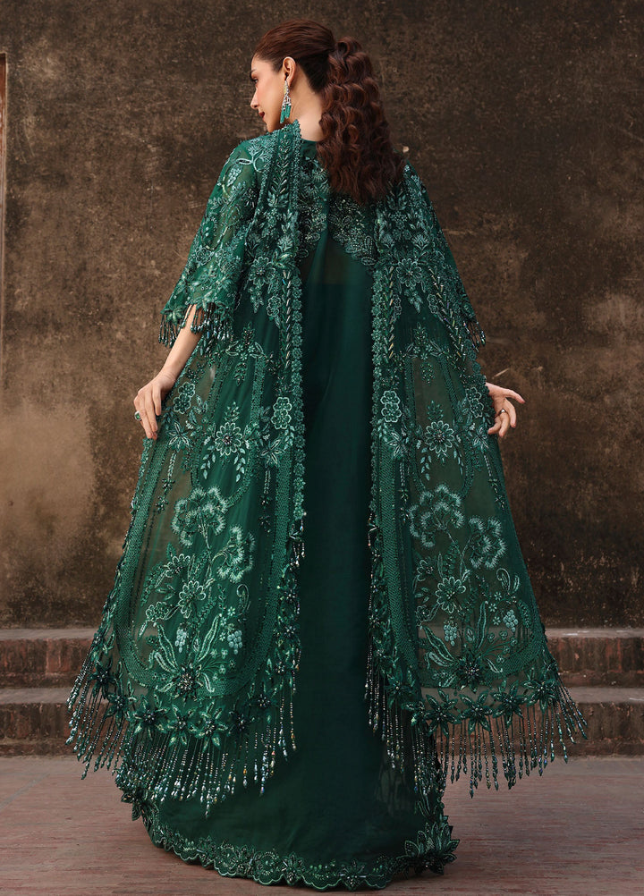 Crimson Unstitched Embroidered Organza 3 Piece Suit CR26UW D-3 Zamard Emerald - Festive Collection