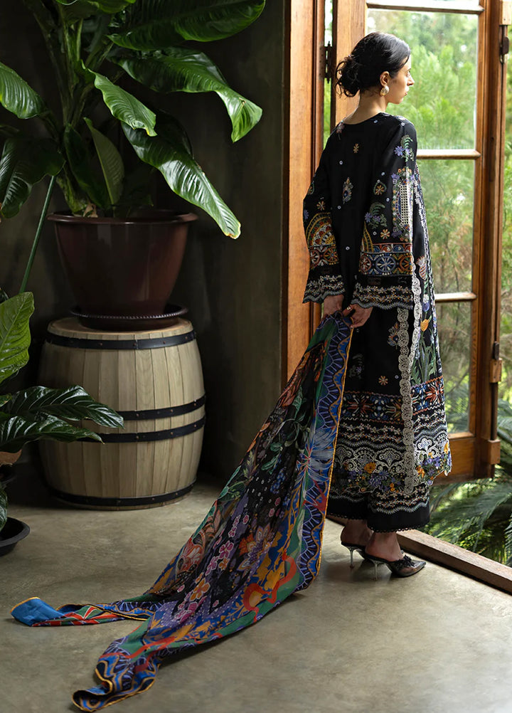 Mon Tresor by Esmel Unstitched Embroidered Luxury Lawn 3 Piece Suit EML26UMT D11-Sia - Summer Collection