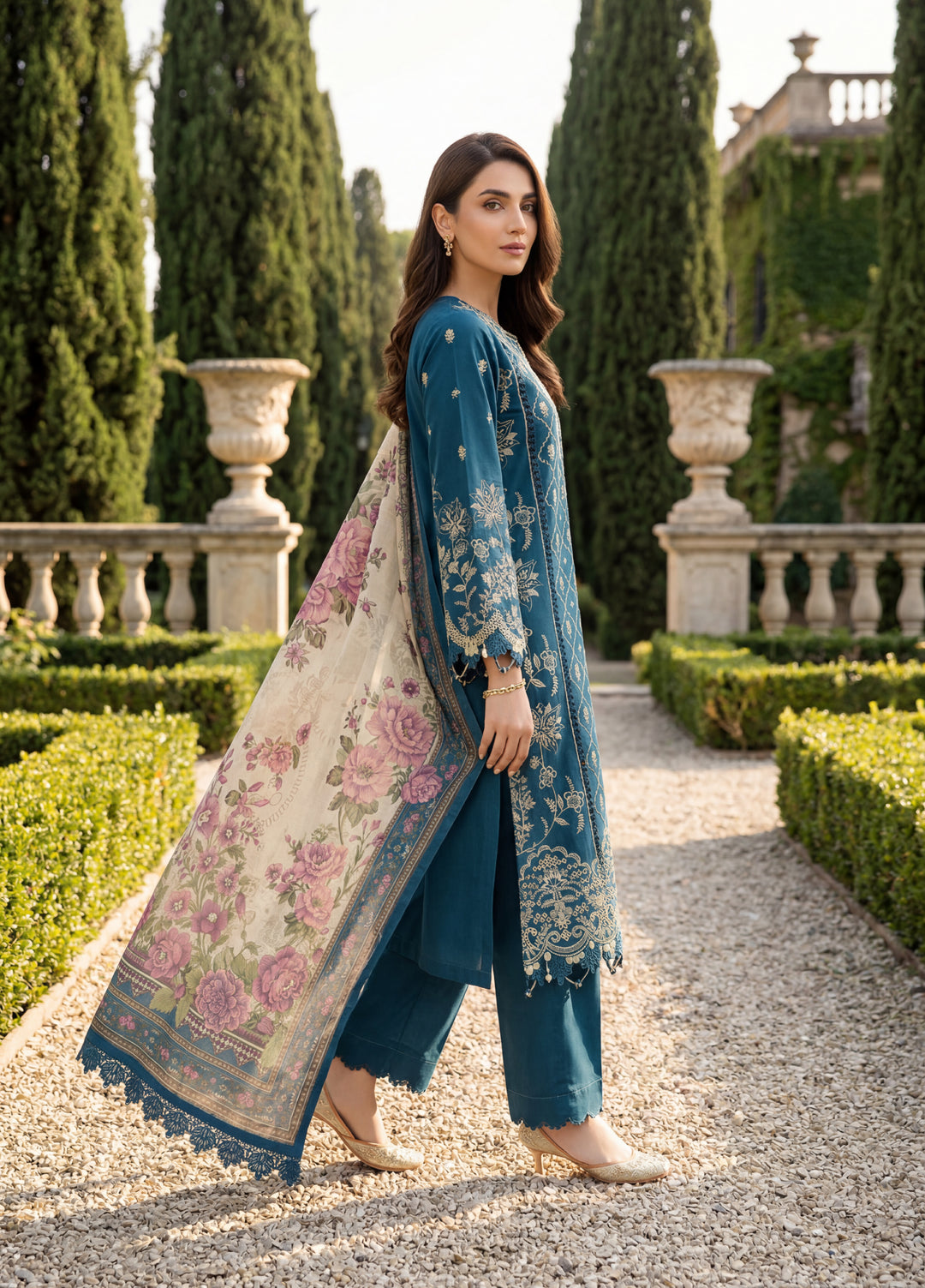 Zellbury Unstitched Embroidered Cotton 3 Piece Suit ZB26UCC WUC26E34061 - Casual Collection
