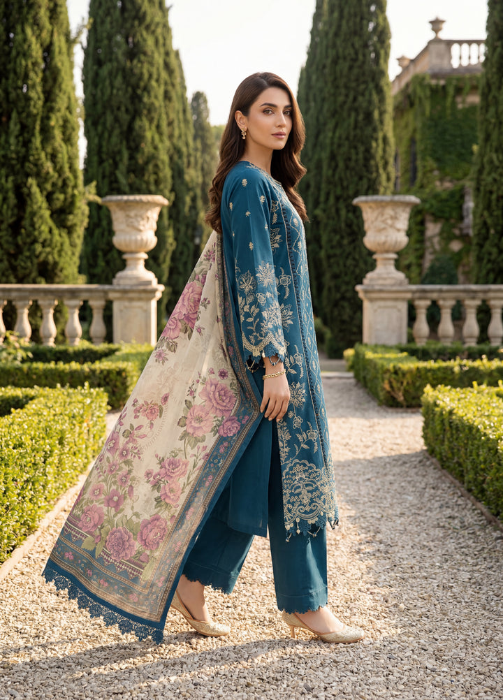 Zellbury Unstitched Embroidered Cotton 3 Piece Suit ZB26UCC WUC26E34061 - Casual Collection