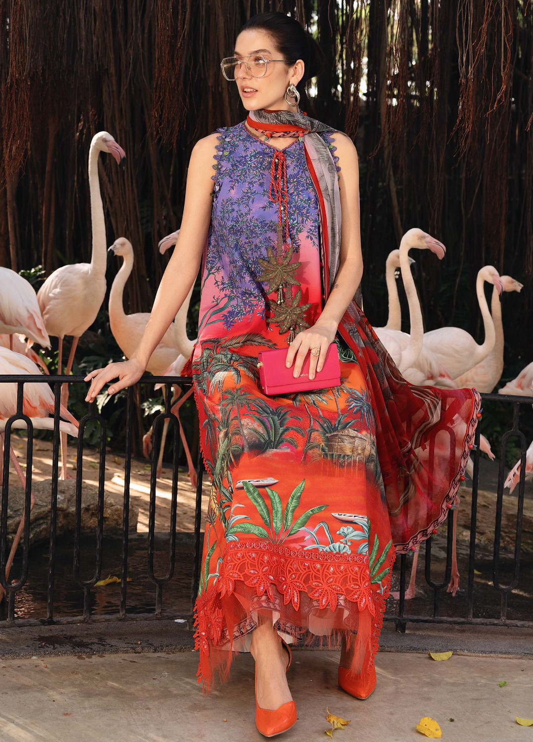 M Prints by Maria B Unstitched Printed Lawn 3 Piece Suit MB26UMP D-07 B - Summer Collection