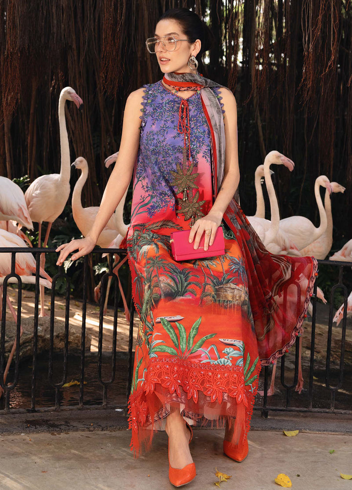 M Prints by Maria B Unstitched Printed Lawn 3 Piece Suit MB26UMP D-07 B - Summer Collection