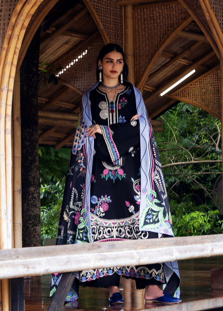 Symphony Hemline by Mushq Unstitched Karandi Embroidered 3 Piece MU25SK Midnight Rune - Winter Collection