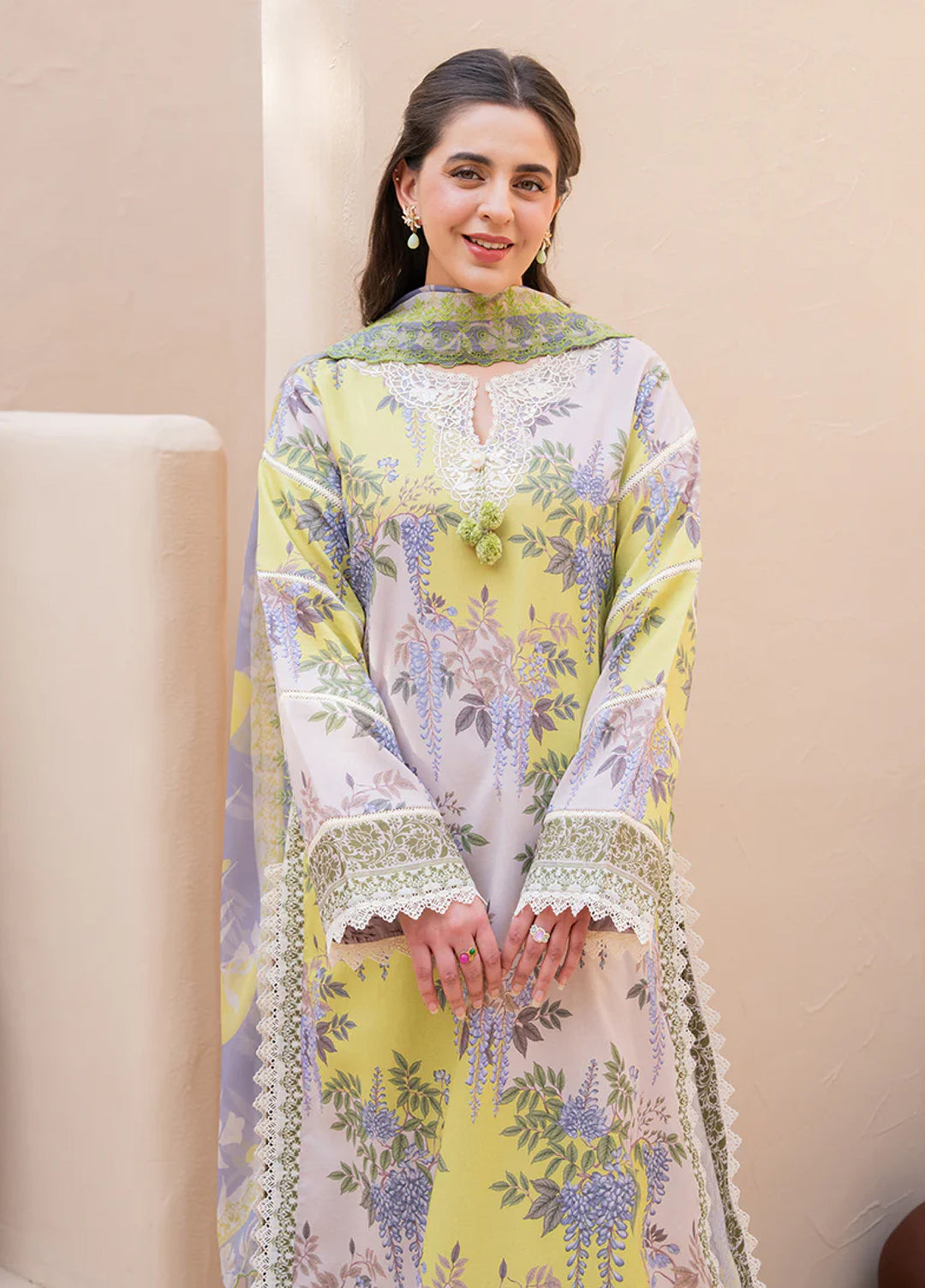 Summer in Bloom By Roheenaz Unstitched Printed Lawn 3 Piece Suit RN26USBL 37A Mystic Beauty - Festive Collection