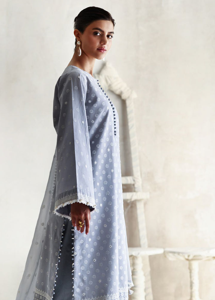 The Luxe by Gul Ahmed Unstitched Embroidered Lawn 3 Piece Suit GA26ULL Cerulean Flora PM 62083 - Casual Collection