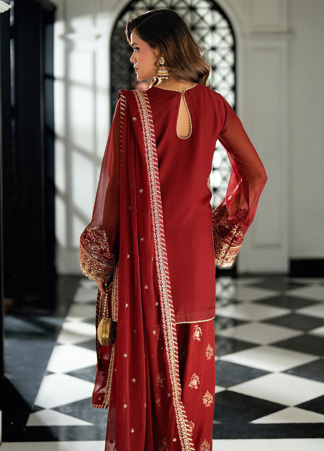 Maison d'or by Sahane Unstitched Embroidered Chiffon 3 Piece Suit CT-27009 RUE - Festive Collection