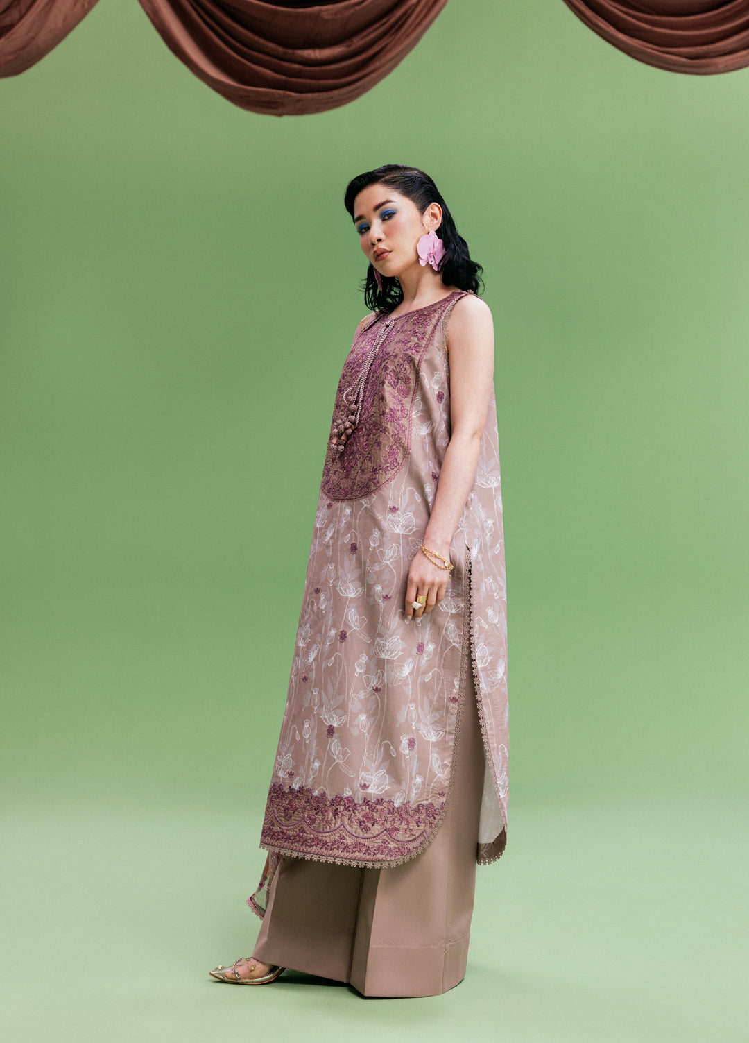 Zync by Florent Unstitched Embroidered Printkari Lawn 3 Piece Suit FL26UZP FZ-2A - Summer Collection