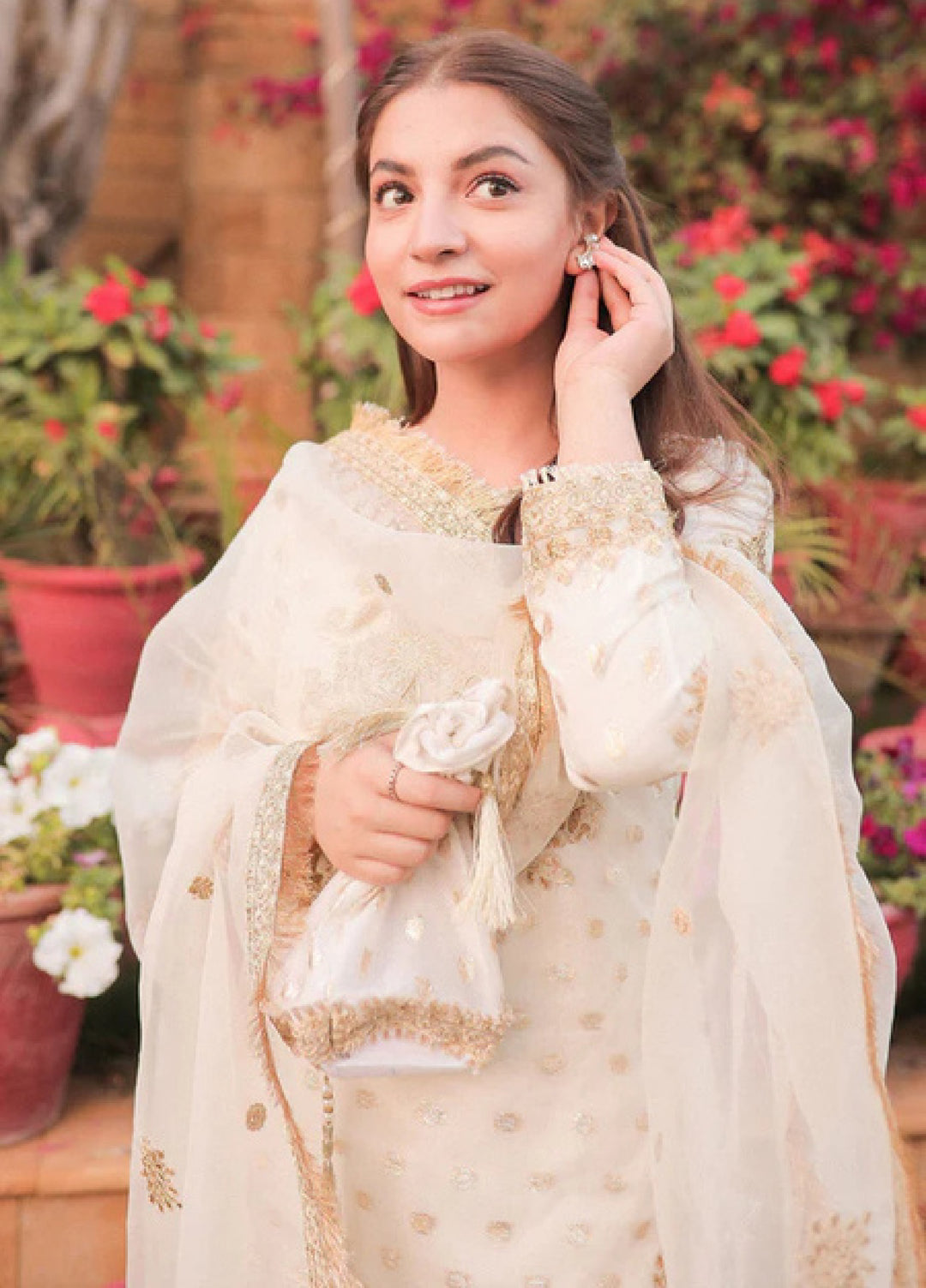 Sara Jahan Women RTW Embroidered Organza Zari 3 Piece Suit SJ26RF TJ-101 - Festive Collection