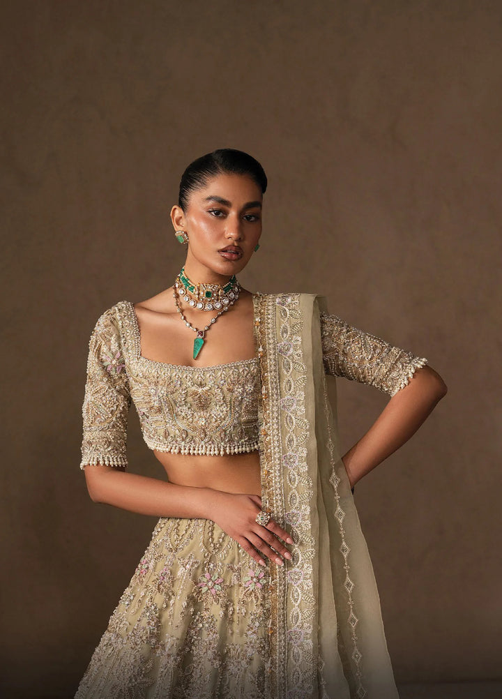 The Brides Edit by Afrozeh Unstitched Embroidered Organza 3 Piece Suit AF26UBE D-04 Eveline - Wedding Collection