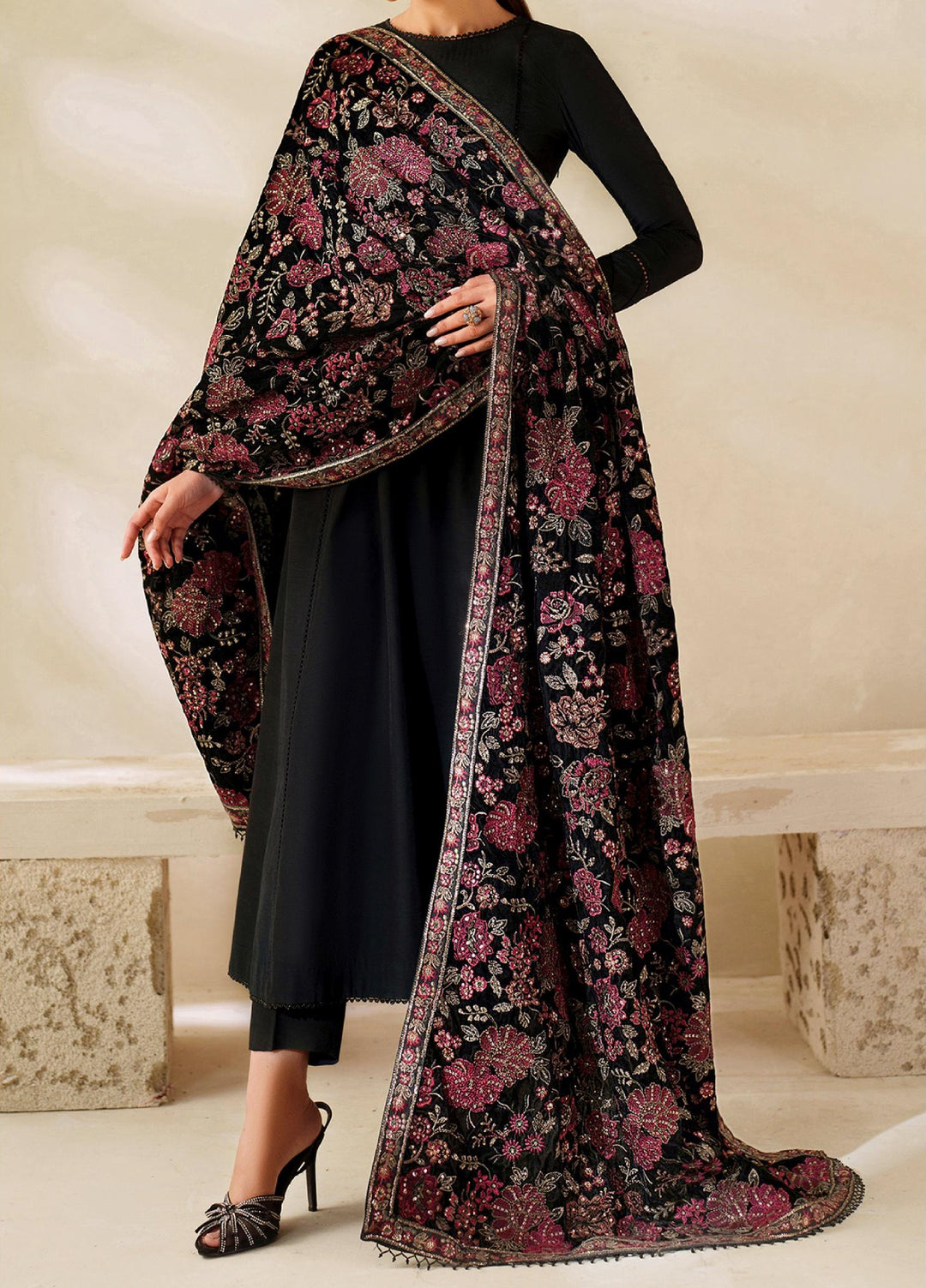 Zarif Unstitched Embroidered Raw Silk Suits 3 Piece ZRF25UF  ZRF-VS-03 - Festive Collection