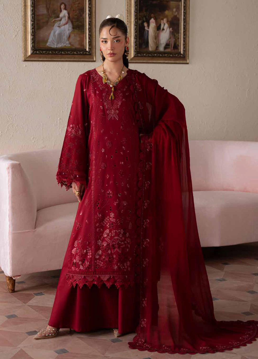 Feya by Nureh Unstitched Embroidered Lawn 3 Piece Suit NU26ULF FE-19 - Eid Collection