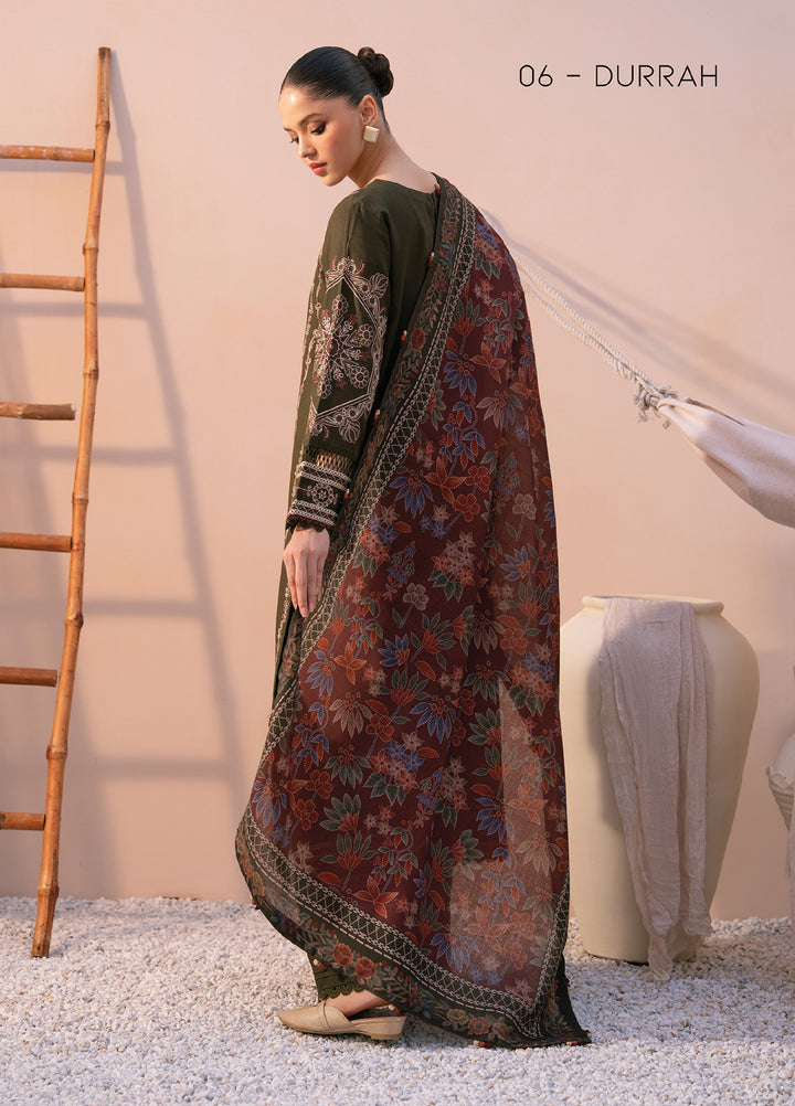 Xenia Unstitched Slub Khaddar Unstitched Embroidered Suits 3 Piece XE25SK D-06 Durrah - Winter Collection