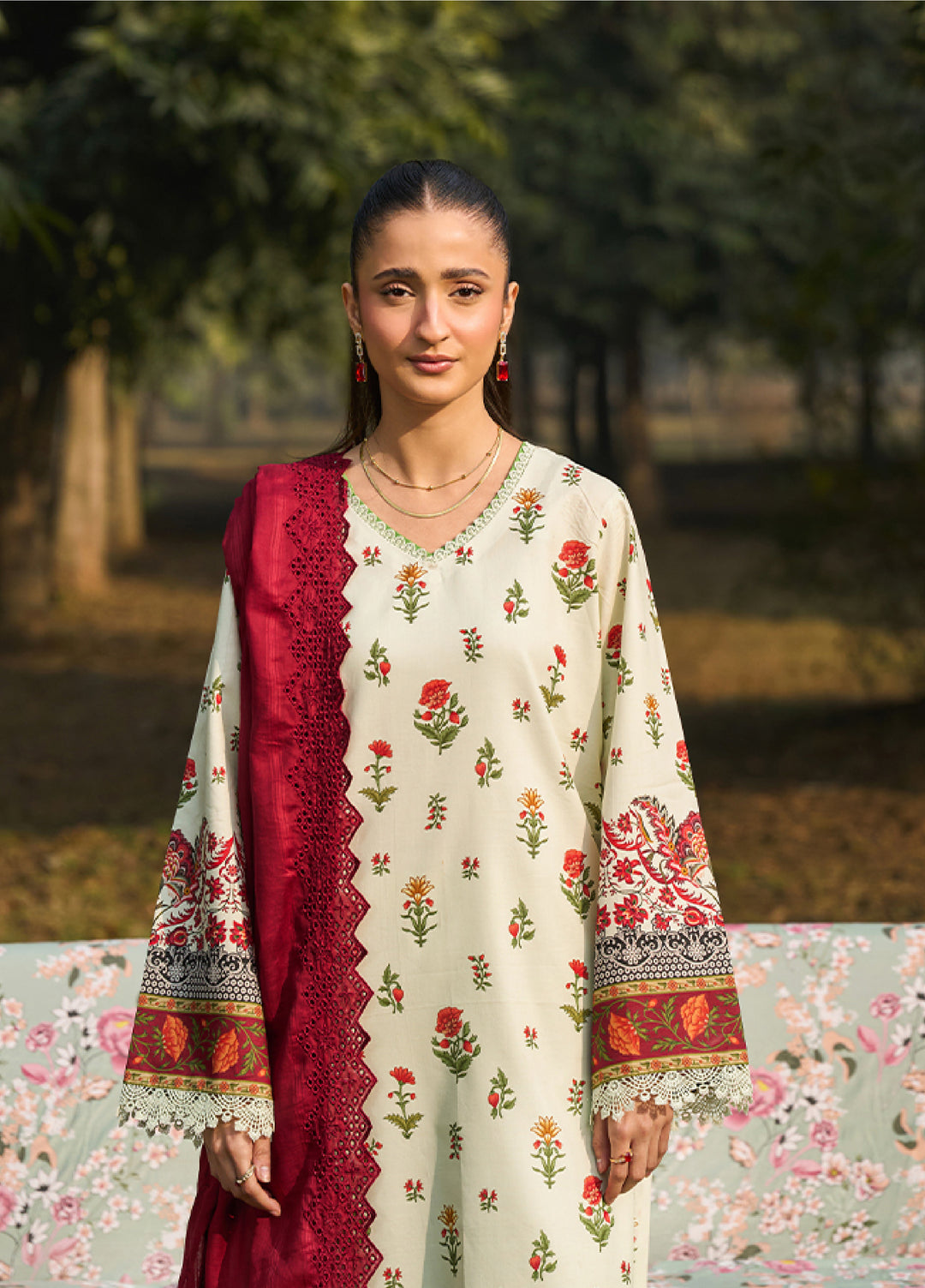 Raha Summer Prints by RajBari Unstitched Printed Lawn 3 Piece Suit RB26URS D-05 - Summer Collection