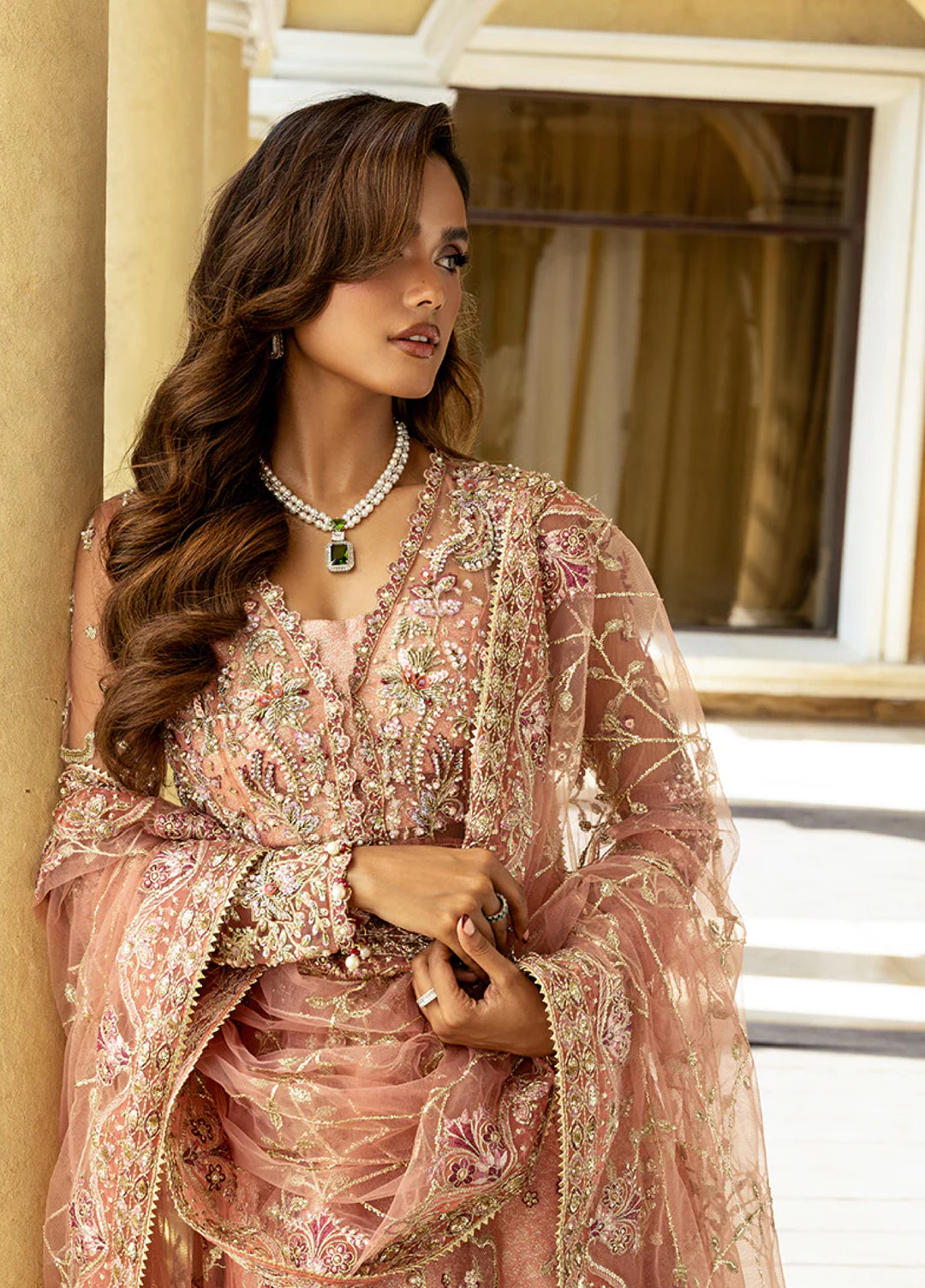 Darling by Mushq Unstitched Embroidered Net 4 Piece Suits MU25DW Naina - Wedding Collection