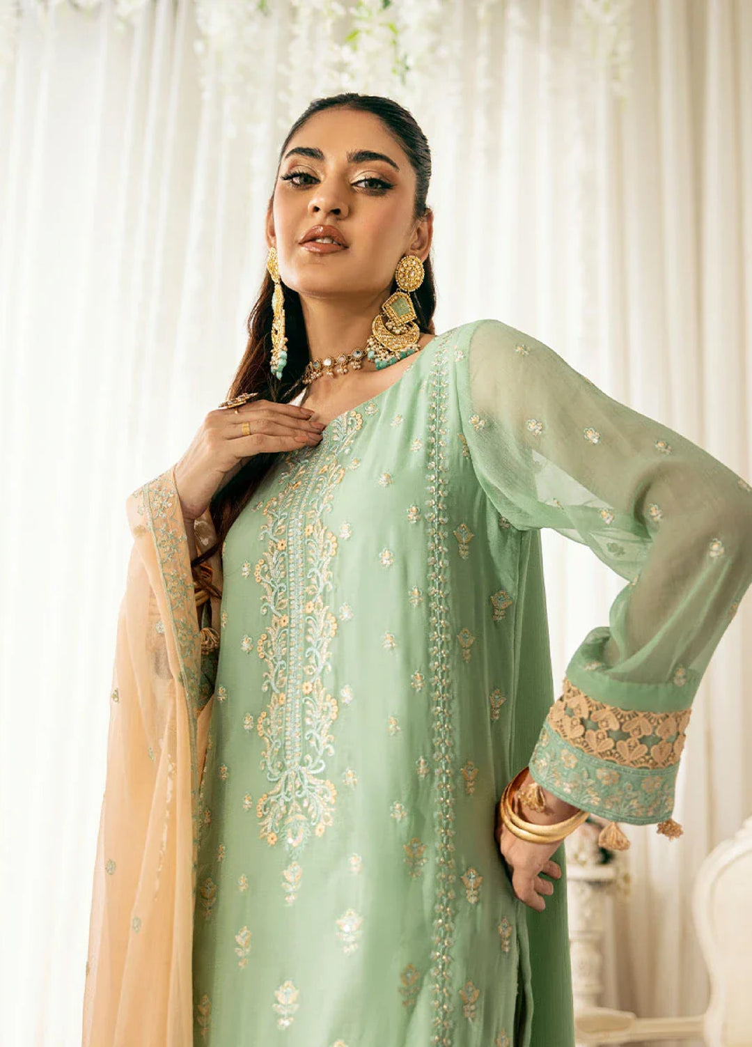 Signature by Salitex Embroidered Chiffon Suits Unstitched 3 Piece SUNS7CH044UT - Summer Collection