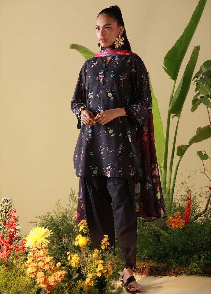Mirha by Sahar Unstitched Printed Lawn 3 Piece Suit SS1-26-08 Midnight Bloom - Summer Collection