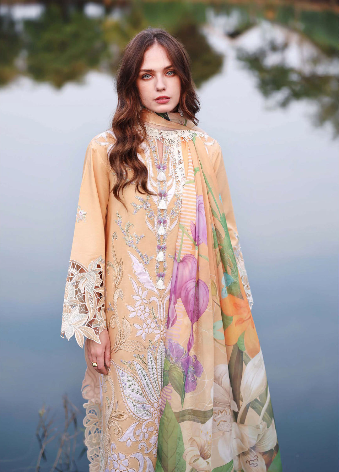 The Secret Garden by Mushq Unstitched Embroidered Lawn 3 Piece Suit MU26ULSG Wisteria Veil HUNSS260205 - Festive Collection