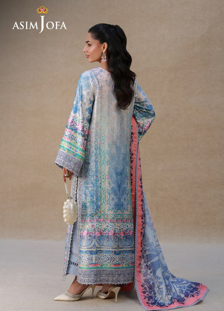Asim Jofa Unstitched Printed Silk 3 Piece Suit AJ26UPS AJULSC-06 - Casual Collection