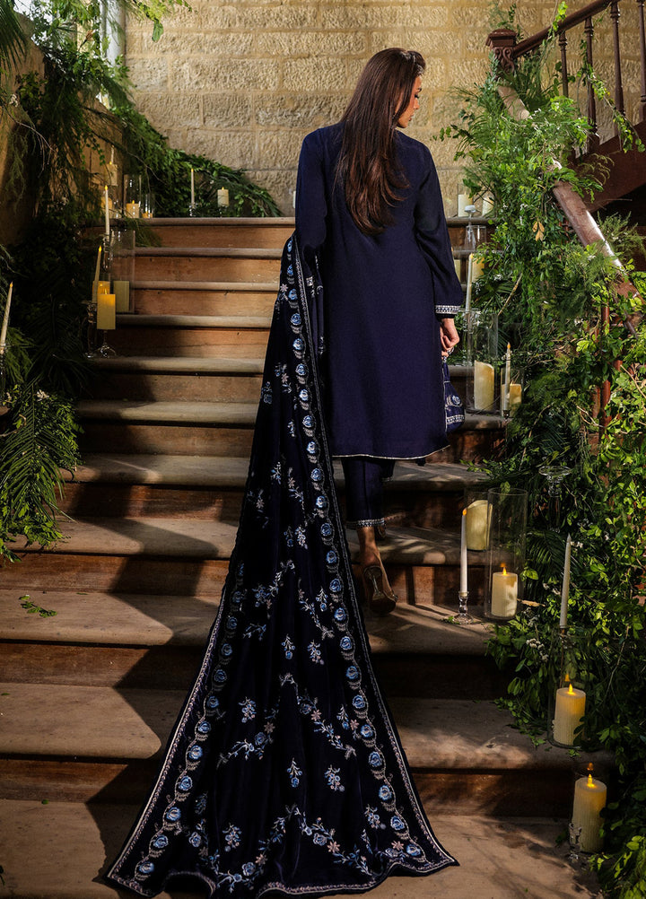Elayra by Sahar Pret Velvet 3 Piece Embroidered Dark Bloom - Festive Collection