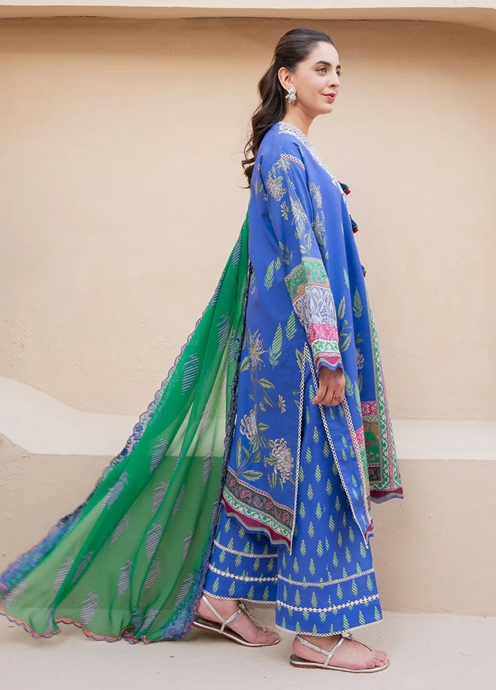 Summer in Bloom By Roheenaz Unstitched Printed Lawn 3 Piece Suit RN26USBL 35B Rosewater Bloom - Festive Collection