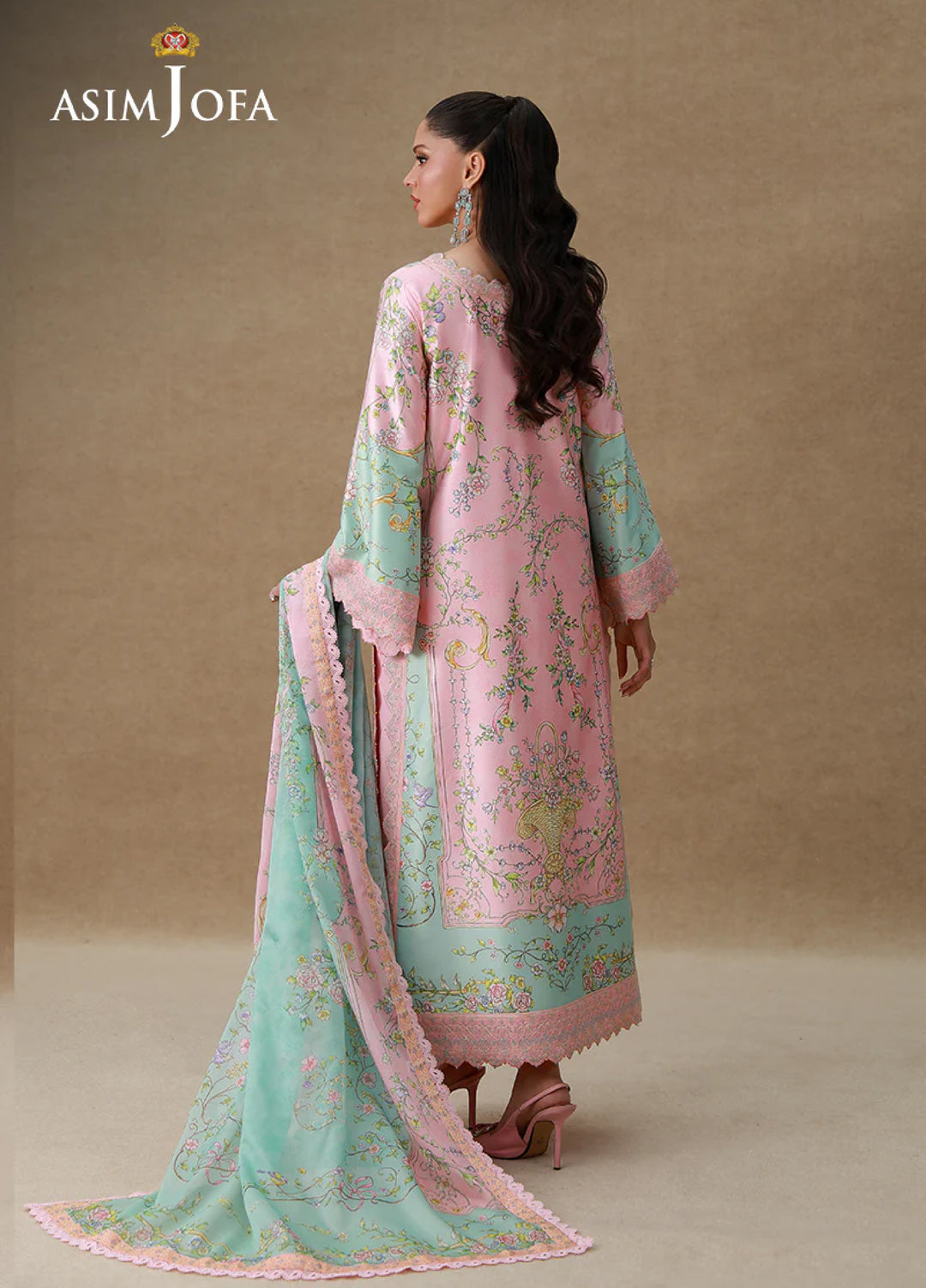 Asim Jofa Unstitched Printed Silk 3 Piece Suit AJ26UPS AJULSC-03 - Casual Collection