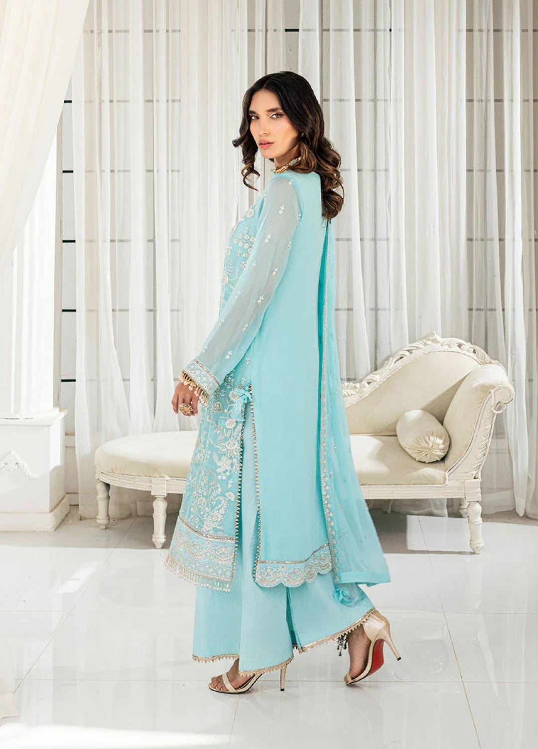 Signature by Salitex Embroidered Chiffon Suits Unstitched 3 Piece SUNS7CH043UT - Summer Collection