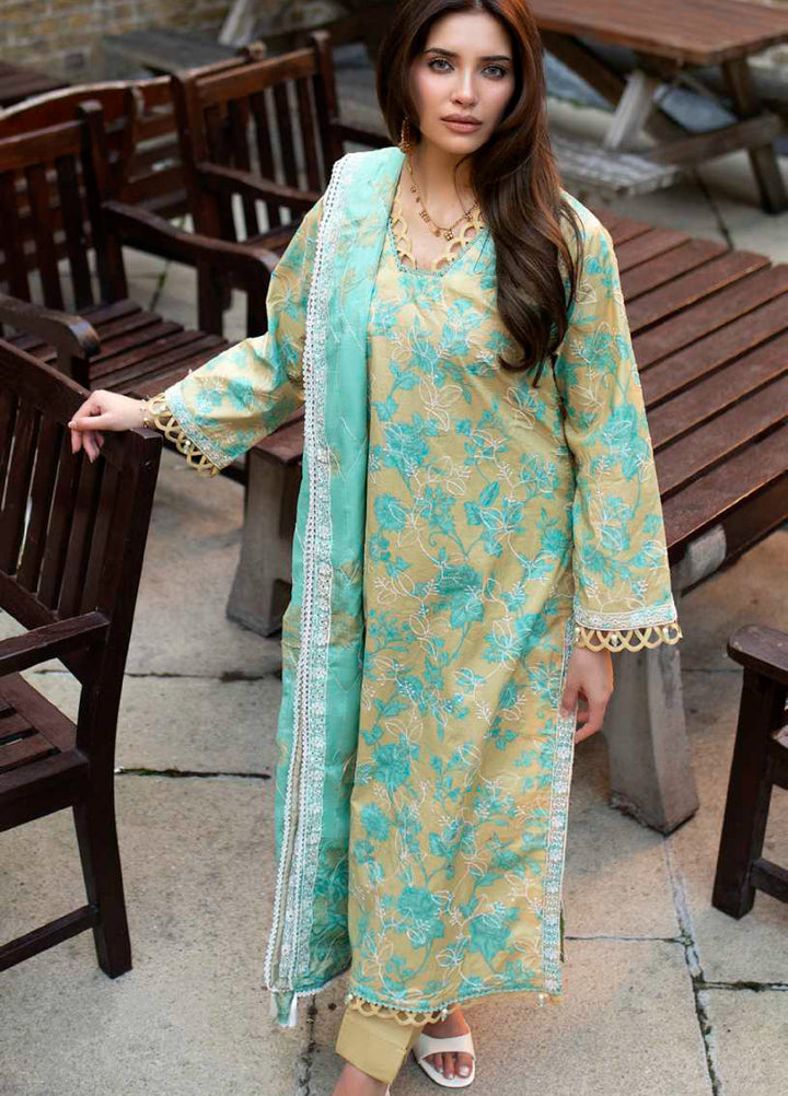 AL Zohaib Dhagakari Unstitched Embroidered Lawn 3 Piece Suit AZ26UD D-12 - Summer Collection