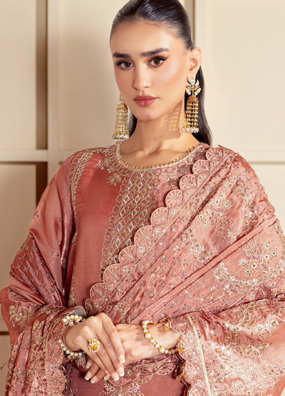 Aaina by Alizeh Unstitched Embroidered Sheesha Silk 3 Piece Suit AF26UASS D-2 NAIA - Festive Collection