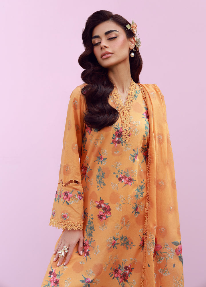Mirha by Sahar Unstitched Printed Lawn 3 Piece Suit SS1-26-07 Marigold Mist - Summer Collection